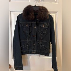 Ralph Lauren Jean Jacket with faux fur collar.